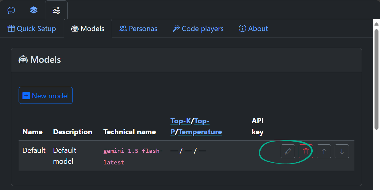 Setting model temperature